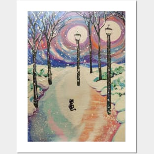 Stray cat in winter Posters and Art